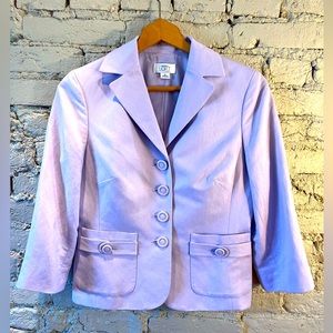 Loft Soft Lavender Fitted Blazer Jacket, Linen, Size 4.
